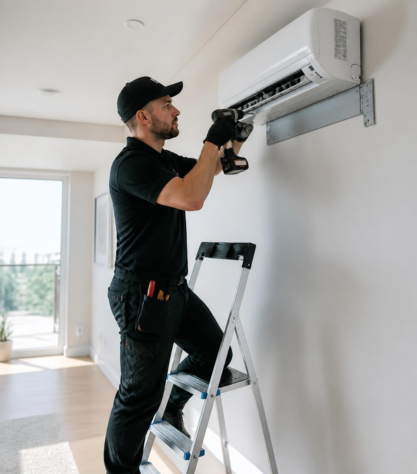 Handwerker von PM Klimatechnik & Handwerk bei der Montage